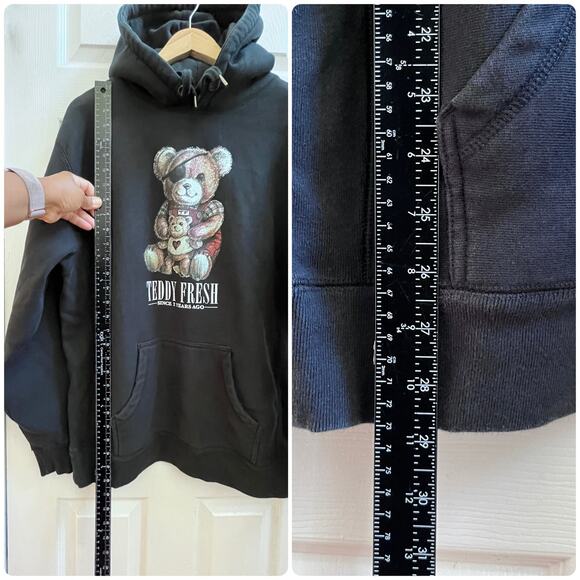 Teddy Fresh Black Don’t Ever Talk To Me Or My Son Again Fleece Hoodie Size Large - Picture 9 of 12
